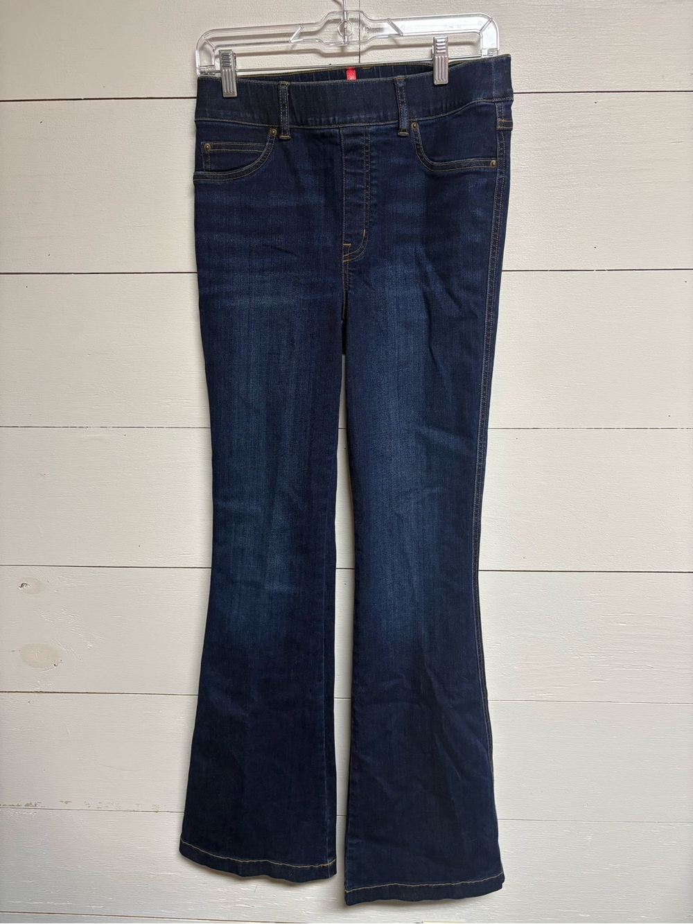 SPANX Pull-On Flare Jeans Women’s Size __ Dark Wash Stretch 32” Inseam